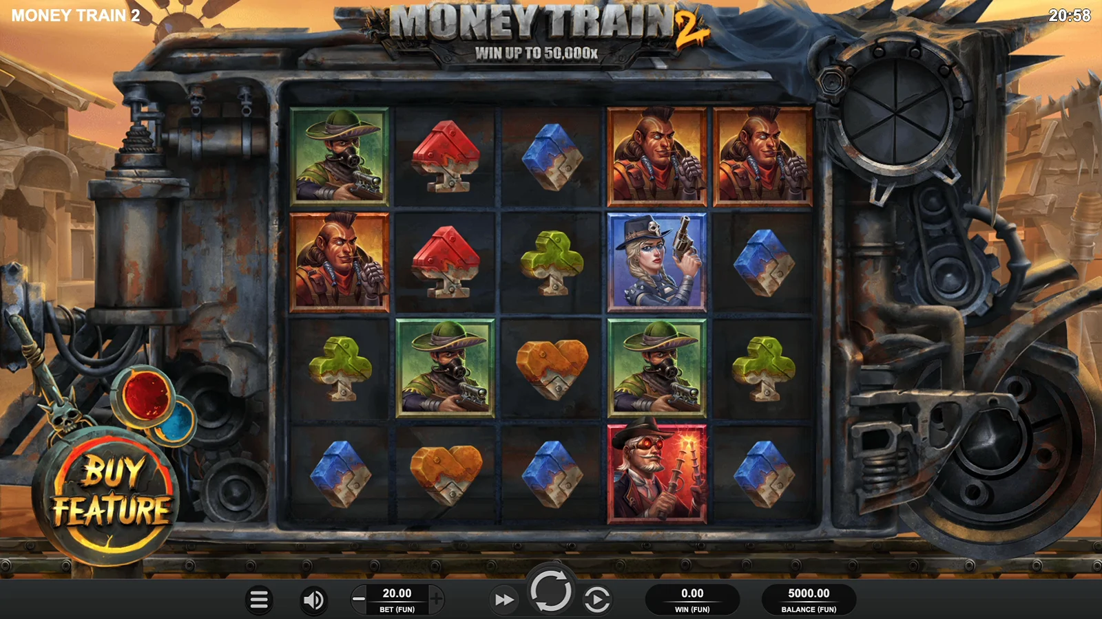 Money Train 2 Money Cart Bonus Round with multiplier symbols