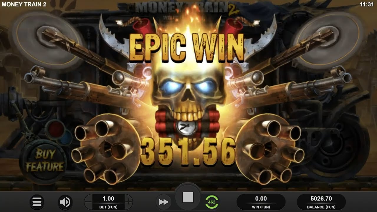 Money Train 2 skull wild symbol triggering feature